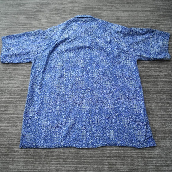 Johari West Shirt Men Blue Green Casual Button Up Short Sleeve Lot Of 2 3XLT - Picture 3 of 11